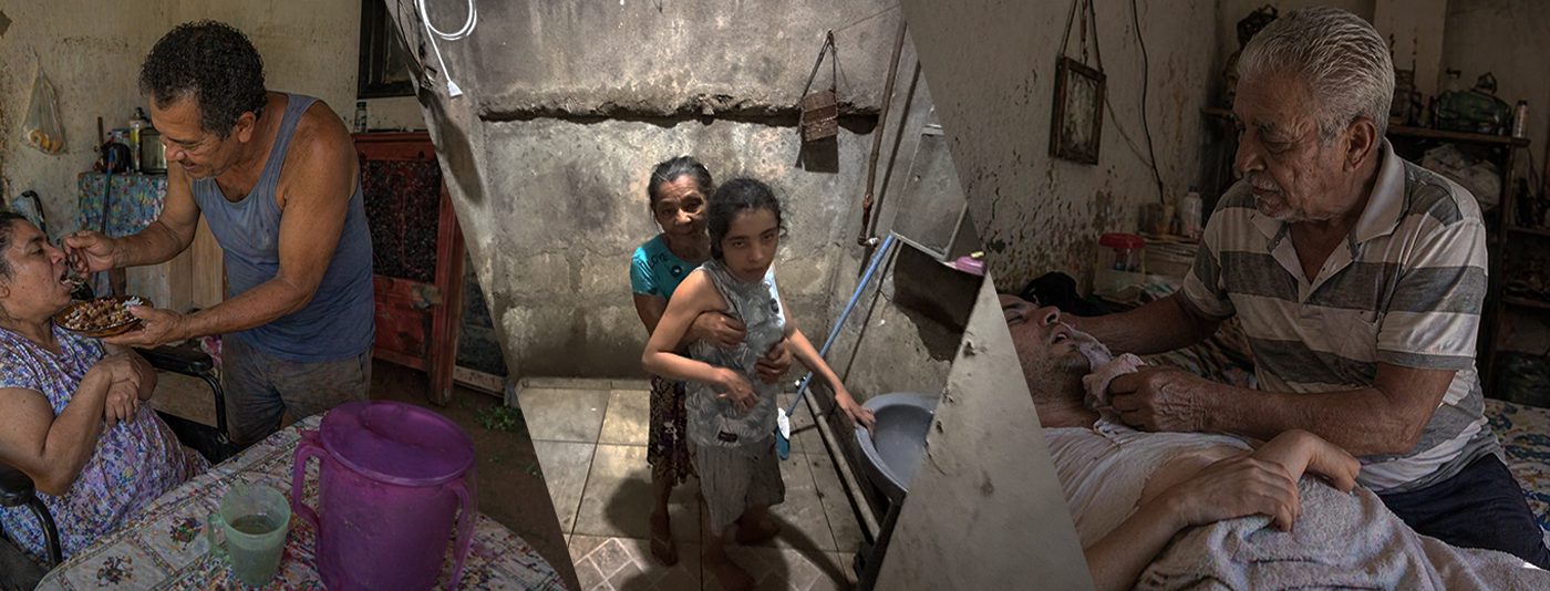 Voluntário com família